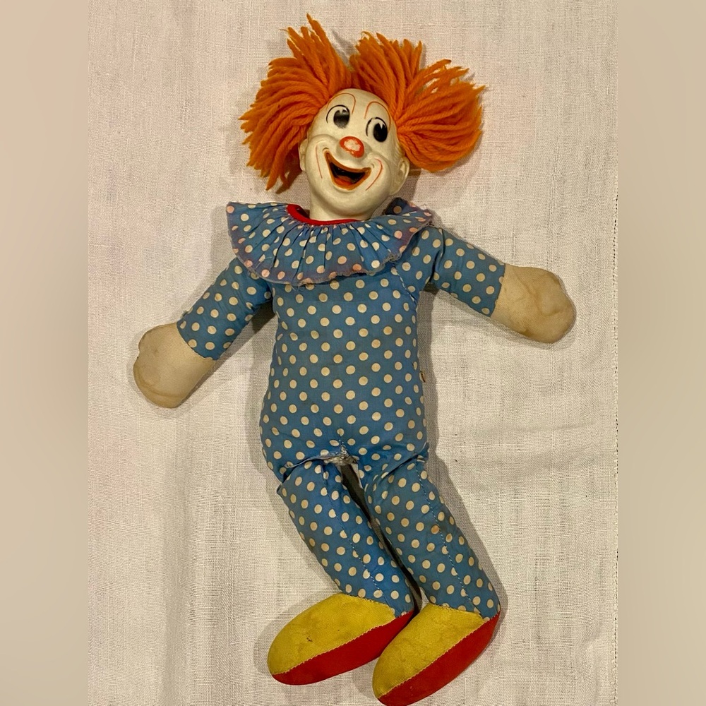 Vintage 1961 Knickerbocker Bozo the Clown Plush doll
